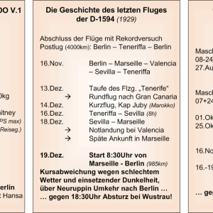 Eckdaten Flugzeug-Flüge